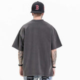 Oversized 90S T Shirt Spring and Summer Rock Band Retro Distressed Washed Loose Short Sleeve T-shirt for Men