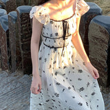 Marilyn Monroe Dress Rose Flocked Printed Dress