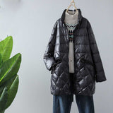 Women Winter Coats Puffer Jacket Down Coat Winter White Duck Down Mid-Length Coat Women's Loose Down Jacket