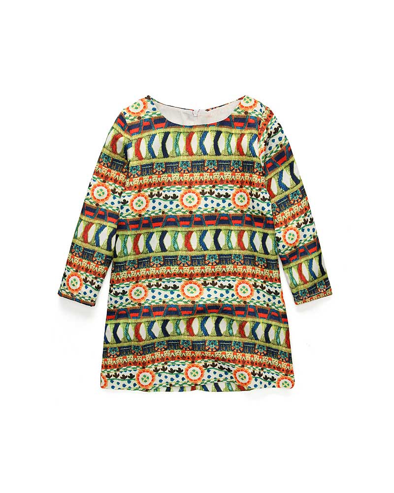 Girl Dress Autumn Fashion Printed Long Sleeve Dress