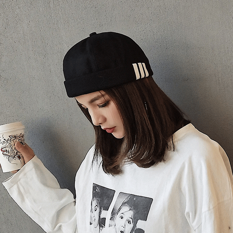 Beanies Striped Printing Leisure Pumpkin Hat Young Student Beret