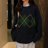 Preppy Aesthetic Sweater Autumn and Winter Knitted Sweater Jacket Female