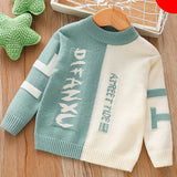 Boys Sweater Kids Knitted  Thickened Letters Baby round Neck Kids' Sweater