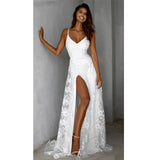 Bohemian Coachella Outfits Sexy V-neck Strap Lace Dress