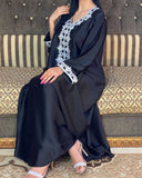 Muslim Women Stylish Kashibo Abaya Muslim Ladies Long Gown Islamic Clothing Jilbab Jalabiya Robe Embroidery Stitching Dress