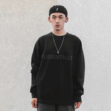 Fog Fear of God Essentials Sweatshirt Double Line Letter Loose round Neck Fleece-Lined Sweater
