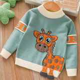 Boys Sweater Kids Cartoon Cute Knitting Sweater Deer Baby round Neck Sweater