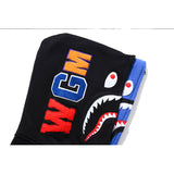 Shark Print Jacket Autumn And Winter Solid Color Blue Pink Double Hood Sweater Men And Women Zipper Fleece Padded Coat