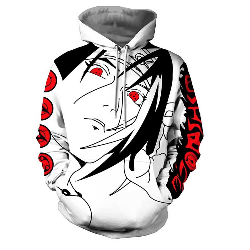 Itachi Uchiha Costume Sun Comic Shadow Dark Skunk Character Sharingan 3D Printed Hooded Pullover Cosplay
