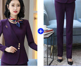 Women Autumn Uniform Designs Formal Style Office Lady Bussiness Attire Work Suit Workwear Stewardess Uniform Business Suit