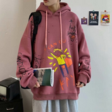 Grafitti Sweatshirts Autumn and Winter Sweater Men's Hooded Printing Stylish Coat