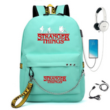 Stranger Things Backpack Backpack USB Charging Backpack Schoolbags for Boys and Girls
