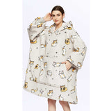 Hoodies Blankets Lambswool Double-Layer Large Size Home Casual Wear Lazy