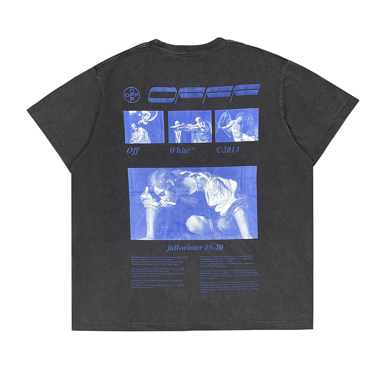 Ow Washed Religious Short Sleeve Men and Women Same Fashion t shirt