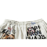 Kanye West Sunday Service Pant Cartoon Doodle Hand Drawn Retro Loose Terry Trousers