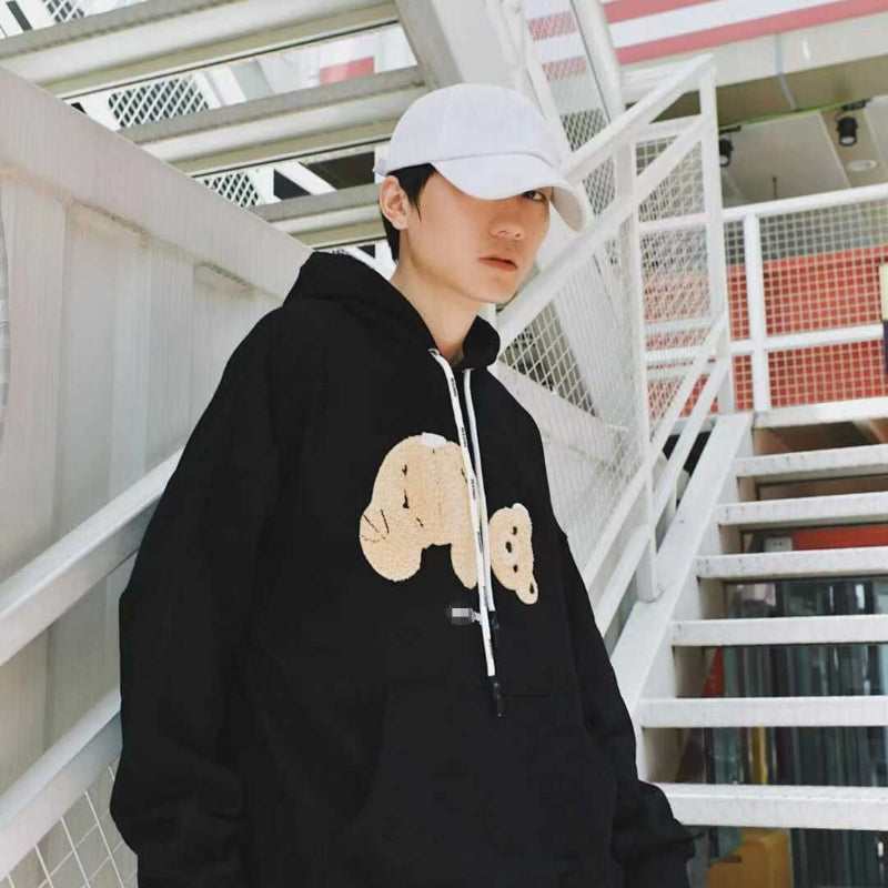 Palm Angels Hoodie Broken Bear Embroidered Hoodie Men's Coat
