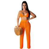 See through Pants Suit Summer Women's Fashion Perspective Two-Piece Suit