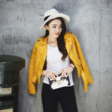Women PU Leather Jacket Biker Motorcycle Coat Leather Coat Women's Belt PU Leather Jacket Jacket