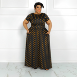 Nina Parker Black Dress plus Size Fashion Casual Set