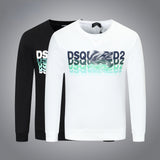 Dsq2 Hoodie DSQ Lian D2 Blue and Green Inverted Letter Print Sweatshirt Trendy Men's Autumn and Winter