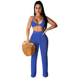See through Pants Suit Summer Women's Fashion Perspective Two-Piece Suit