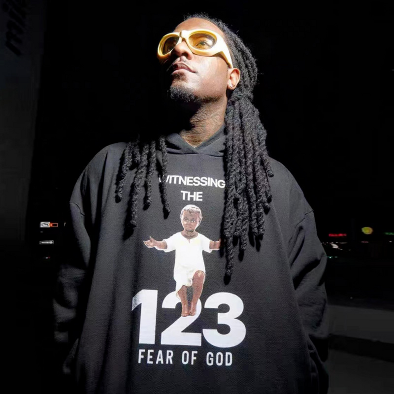 Rrr123 Hoodie Saint Baby Little Angel Print Men's and Women's Fog Hooded Sweater