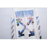 Autumn and Winter off Ow Oil Painting Zipper  Coat Large Size Loose Male and Female Couples Wear Hooded Sweater hoodie