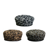 Leopard Fur Hat Autumn and Winter Beret