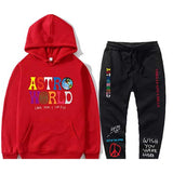 Travis Scott Astroworld Hoodie & Pant 2 Piece Set Printed Men and Women Fashion Casual Top