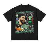 Jason Tatum Shirt NBA Jason Tatum Vintage Printed Short Sleeve T-shirt Hip Hop