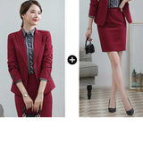 Women Autumn Uniform Designs Formal Style Office Lady Bussiness Attire Work Suit OL Work Clothes Work Clothes Two-Piece Set