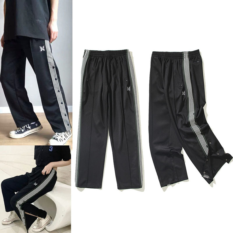 Kanye West Sunday Service Pant Butterfly Embroidered Side Striped Breasted Straight-Leg Trousers