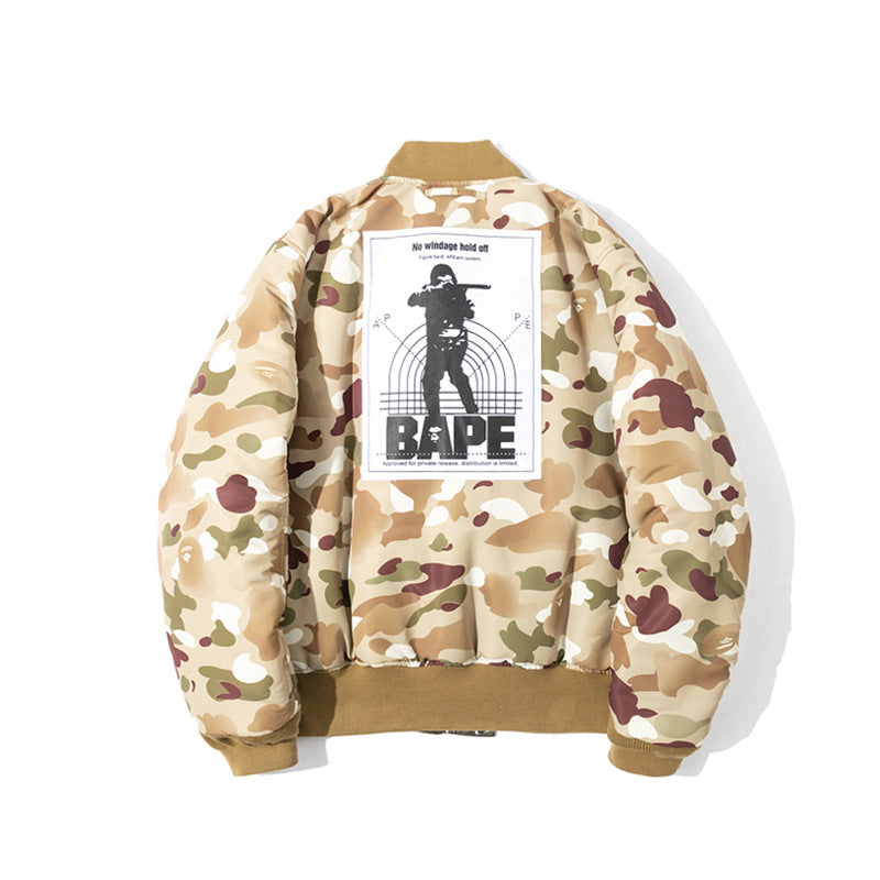 Bape Military Jacket Shark Camouflage Zipper Jacket Coat