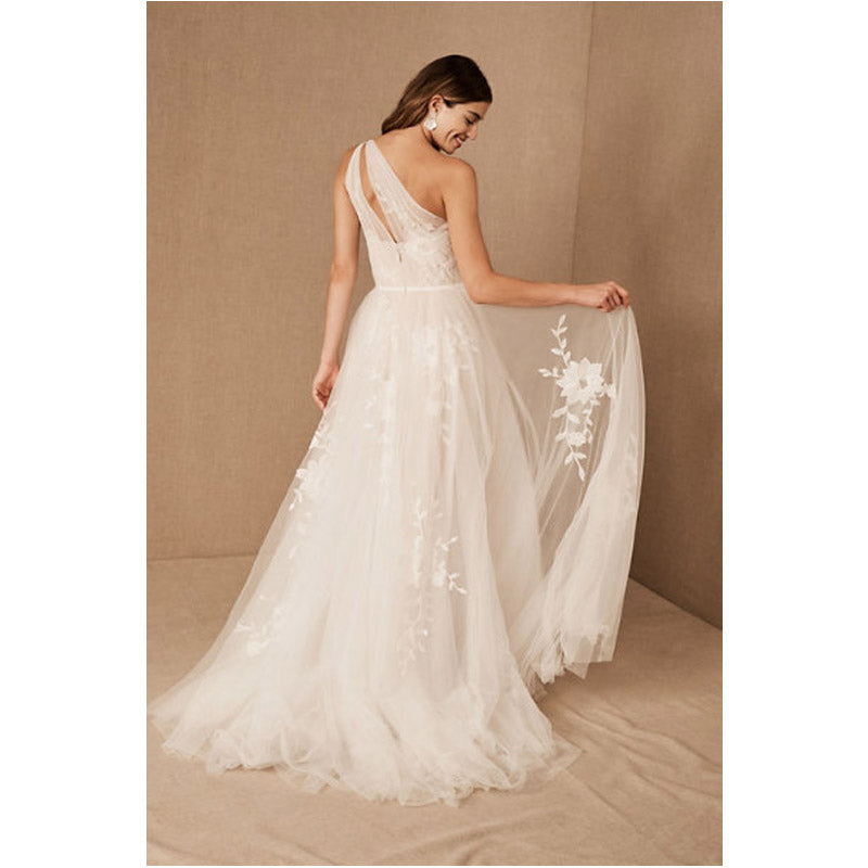 Bridesmaid Dress Sexy Women Clothing Sloping Shoulder Dress Mopping Gown