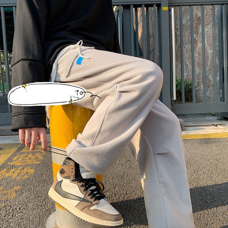 Men Pants Winter Fashion Men's Straight Loose Casual Pants