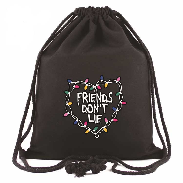 Stranger Things Hellfire Club Handbag Travel Backpack Outdoor Large Capacity Portable Drawstring Backpack Drawstring Bag