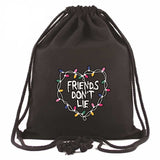 Stranger Things Hellfire Club Handbag Travel Backpack Outdoor Large Capacity Portable Drawstring Backpack Drawstring Bag