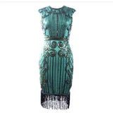 1920S Dress Retro Style Sequin Bead Dress Front and Back V-neck