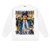 Jordan Poole Shirt Jordan Poole Printed Distressed Long-Sleeved T-shirt Cotton Loose Heavy