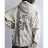 Saint Michael Hoodie Hand Painted Graffiti Vintage Distressed Destroyed Fleece Hooded