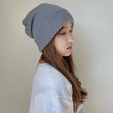 Toboggan Hat Knitted Woolen Cap Women's Autumn and Winter
