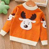 Boys Sweater Children's Autumn and Winter Knitting Pullover Christmas Deer Baby Sweater