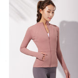 BBL Jacket Spring Yoga Jacket Women's Stand Collar Zipped Sports Coat Long Sleeve