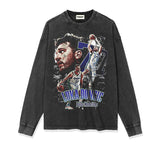 Luka Doncic Shirt Printed Long-Sleeved T-shirt Distressed Round Neck