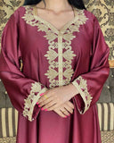 Muslim Women Stylish Kashibo Abaya Muslim Ladies Long Gown Islamic Clothing Jilbab Jalabiya Robe Embroidery Stitching Dress