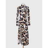 Nina Parker Graffiti Dress High Neck Split Sexy Slim Dress