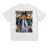 Jordan Poole Shirt Jordan Poole Basketball Star Printed Short Sleeve T-shirt Vintage Distressed round Neck Men and Women