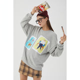 Preppy Aesthetic Sweatshirt Loose Pullover Sweatershirt Men's round Neck Autumn