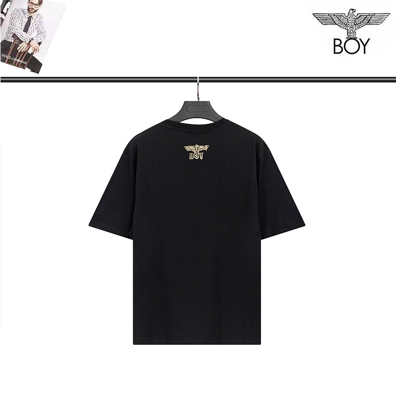 Boylondon T-shirt plus Size Fashion Slim Fit Printed Black