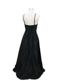 Bohemian Chic Wedding Guest Dress Black Sexy Deep V Sling Sexy Split